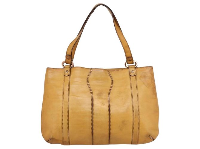 Borsa Tote Christian Dior in pelle beige Auth 201982 - vista 2