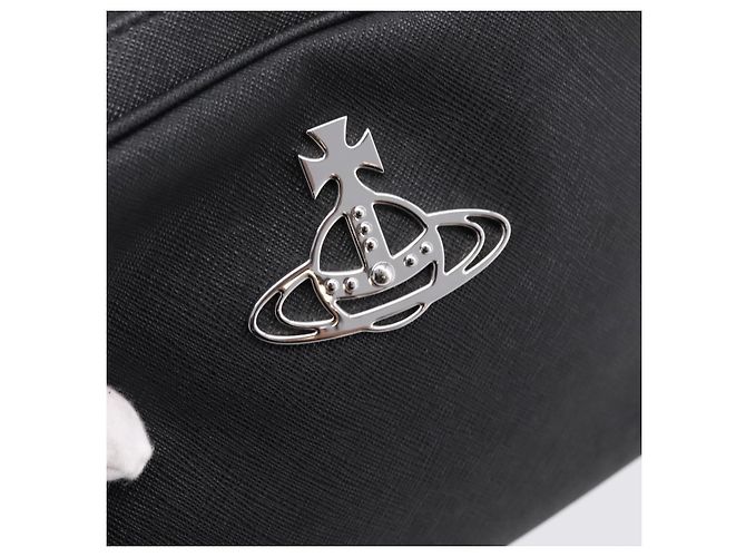Borsa a tracolla Vivienne Westwood PVC Black Silver Auth am12513V Nero Argento - vista 18