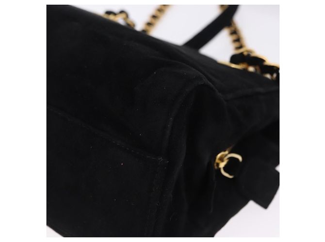 Borsa a tracolla con catena PRADA in camoscio nero e oro Auth yk20760V D'oro - vista 10