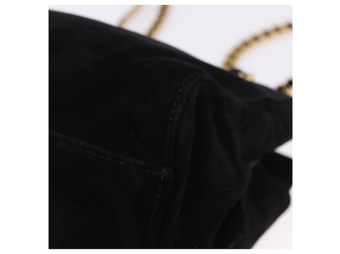 Borsa a tracolla con catena PRADA in camoscio nero e oro Auth yk20760V D'oro - vista 15