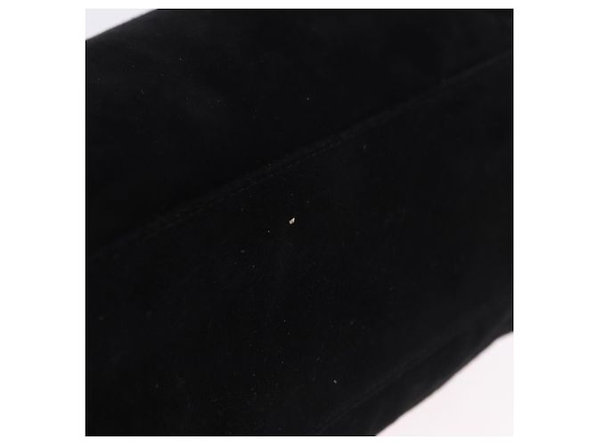 Borsa a tracolla con catena PRADA in camoscio nero e oro Auth yk20760V D'oro - vista 9