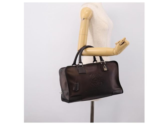 Borsa a mano LOEWE Amazona 36 in pelle Bronze Silver Auth 201931V Argento Bronzo - vista 23