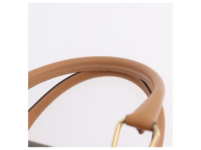 Edge Céline Borsa a mano CELINE Macadam Canvas PVC Leather 2way Brown Gold Auth 199479V Marrone D'oro - vista 14
