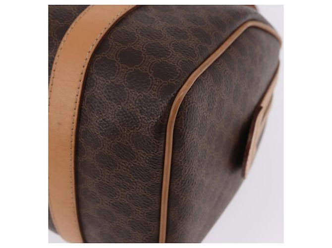 Edge Céline Borsa a mano CELINE Macadam Canvas PVC Leather 2way Brown Gold Auth 199479V Marrone D'oro - vista 17