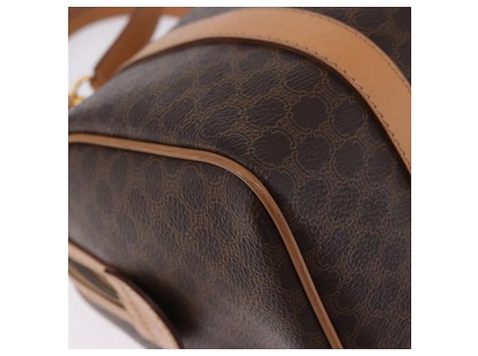 Edge Céline Borsa a mano CELINE Macadam Canvas PVC Leather 2way Brown Gold Auth 199479V Marrone D'oro - vista 18