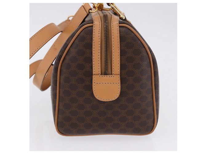 Edge Céline Borsa a mano CELINE Macadam Canvas PVC Leather 2way Brown Gold Auth 199479V Marrone D'oro - vista 3