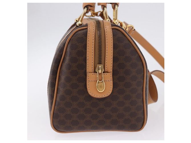Edge Céline Borsa a mano CELINE Macadam Canvas PVC Leather 2way Brown Gold Auth 199479V Marrone D'oro - vista 4