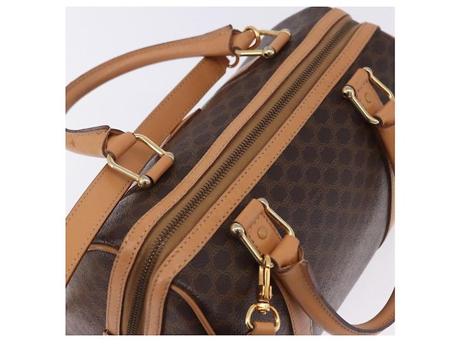 Edge Céline Borsa a mano CELINE Macadam Canvas PVC Leather 2way Brown Gold Auth 199479V Marrone D'oro - vista 6