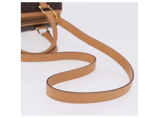 Edge Céline Borsa a mano CELINE Macadam Canvas PVC Leather 2way Brown Gold Auth 199479V Marrone D'oro - vista 8