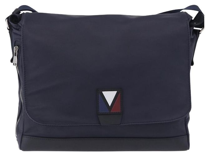 LOUIS VUITTON LV Cup V Line Cross Bag Leather Navy Silver M50443 LV Auth ka5969A Silber Marineblau - Ansicht 13