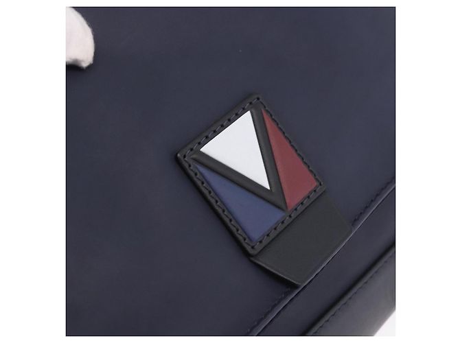 LOUIS VUITTON LV Cup V Line Cross Bag Leather Navy Silver M50443 LV Auth ka5969A Silber Marineblau - Ansicht 17