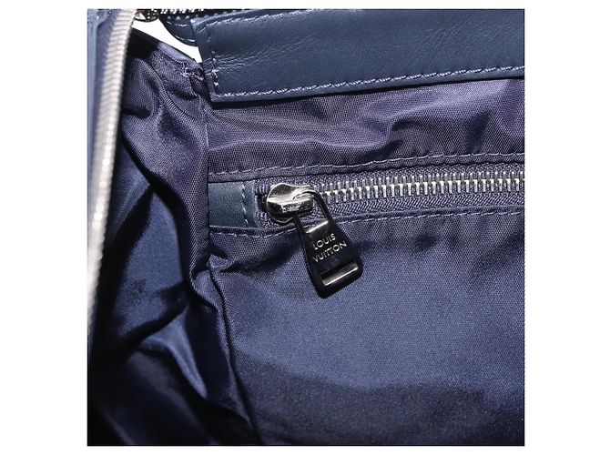 LOUIS VUITTON LV Cup V Line Cross Bag Leather Navy Silver M50443 LV Auth ka5969A Silber Marineblau - Ansicht 25