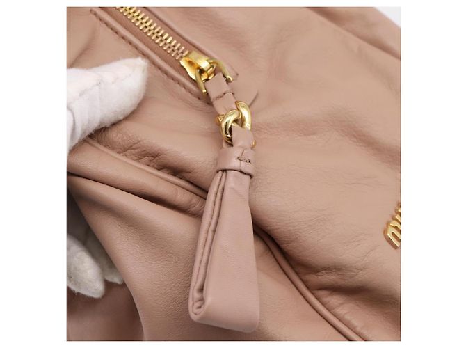 Miu Miu Handtasche Leder 2way Rosa Gold Auth 202002V Pink Golden - Ansicht 10