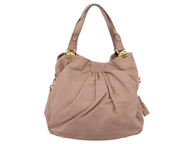 Miu Miu Handtasche Leder 2way Rosa Gold Auth 202002V Pink Golden - Ansicht 2