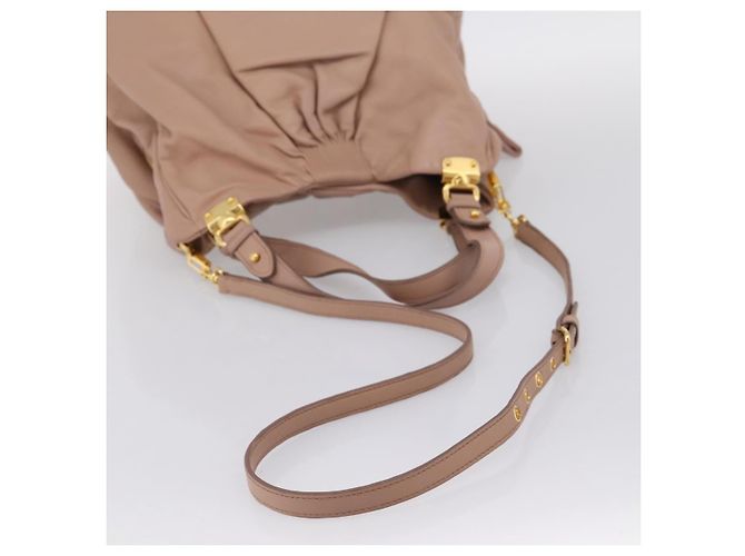 Miu Miu Handtasche Leder 2way Rosa Gold Auth 202002V Pink Golden - Ansicht 8