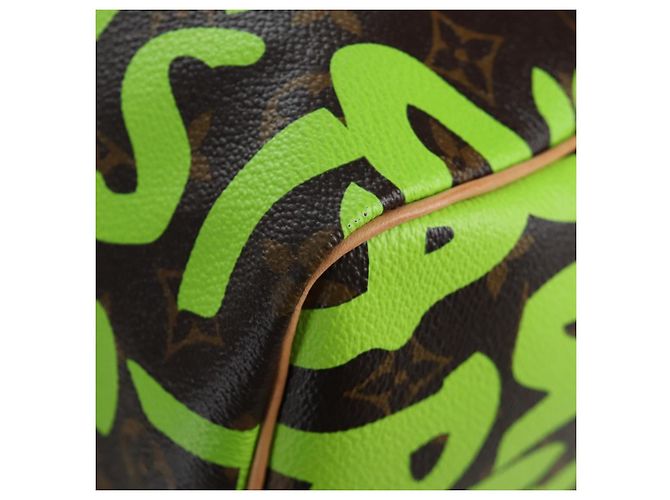 LOUIS VUITTON Graffiti Keepall 50 Boston Bag Vert M93700 LV Auth yk20877SM Verde chiaro Monogramma - vista 16