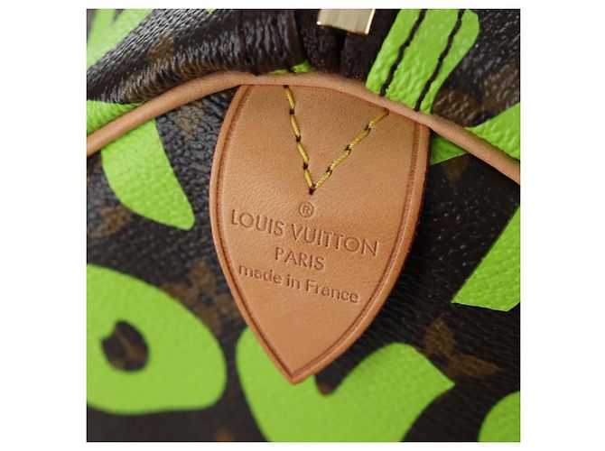 LOUIS VUITTON Graffiti Keepall 50 Boston Bag Vert M93700 LV Auth yk20877SM Verde chiaro Monogramma - vista 17