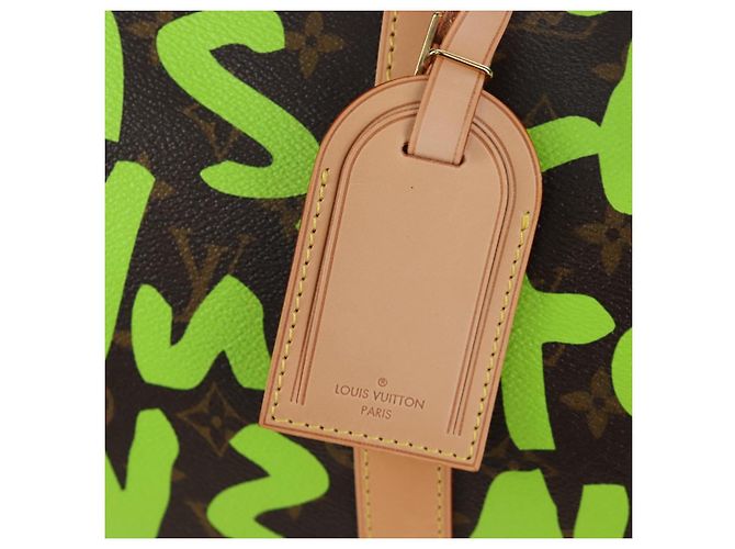 LOUIS VUITTON Graffiti Keepall 50 Boston Bag Vert M93700 LV Auth yk20877SM Verde chiaro Monogramma - vista 18