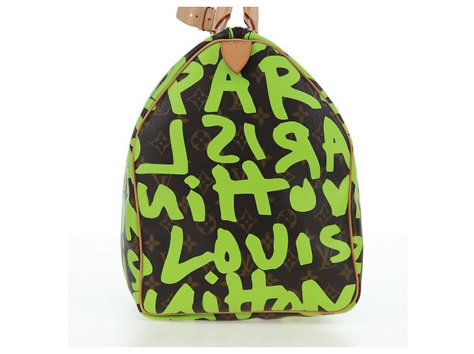 LOUIS VUITTON Graffiti Keepall 50 Boston Bag Vert M93700 LV Auth yk20877SM Verde chiaro Monogramma - vista 3