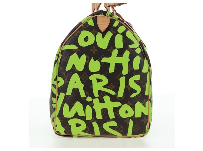LOUIS VUITTON Graffiti Keepall 50 Boston Bag Vert M93700 LV Auth yk20877SM Verde chiaro Monogramma - vista 4
