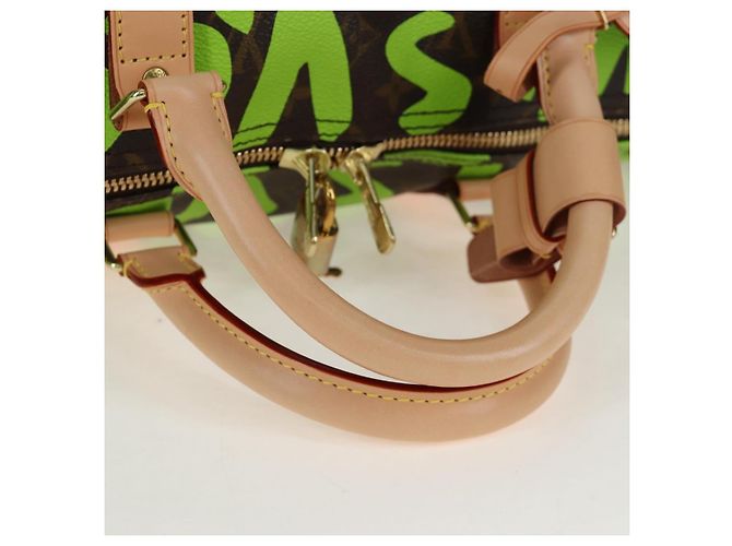 LOUIS VUITTON Graffiti Keepall 50 Boston Bag Vert M93700 LV Auth yk20877SM Verde chiaro Monogramma - vista 7