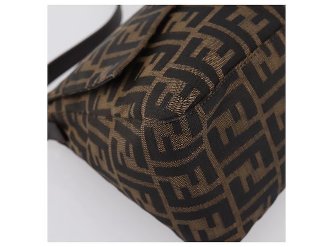 Borsa a tracolla FENDI Zucca Canvas Mamma Baguette Marrone Argento Auth 199802V - vista 14