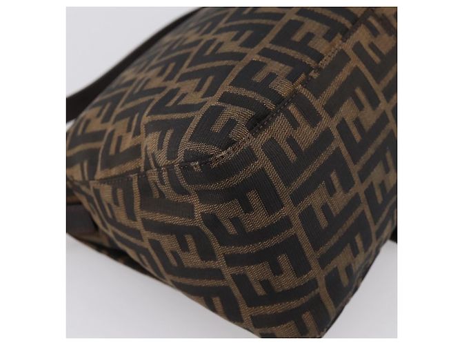 Borsa a tracolla FENDI Zucca Canvas Mamma Baguette Marrone Argento Auth 199802V - vista 16