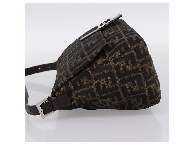 Borsa a tracolla FENDI Zucca Canvas Mamma Baguette Marrone Argento Auth 199802V - vista 3