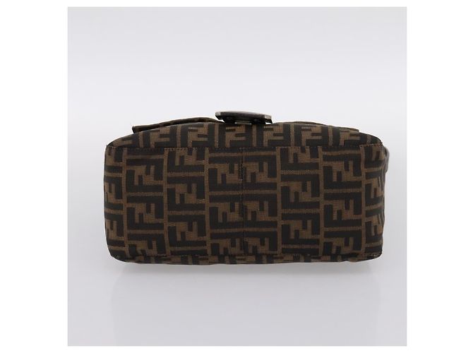 Borsa a tracolla FENDI Zucca Canvas Mamma Baguette Marrone Argento Auth 199802V - vista 5
