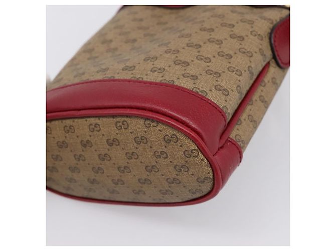 GUCCI Doraemon Micro GG Supreme Bag PVC Beige Gold 647801 Auth 201921SAM D'oro - vista 15