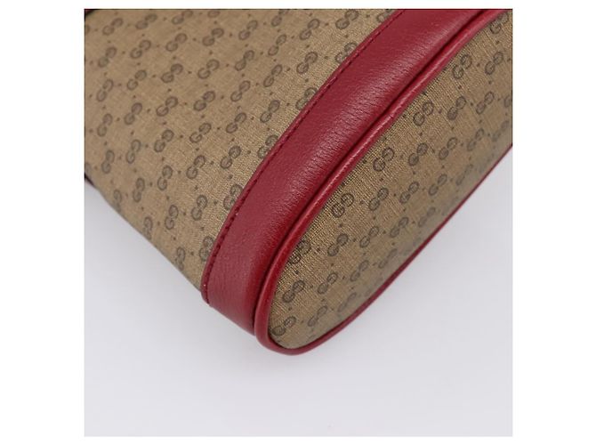 GUCCI Doraemon Micro GG Supreme Bag PVC Beige Gold 647801 Auth 201921SAM D'oro - vista 16