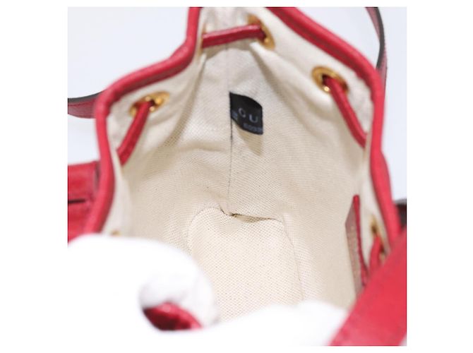 GUCCI Doraemon Micro GG Supreme Bag PVC Beige Gold 647801 Auth 201921SAM D'oro - vista 18