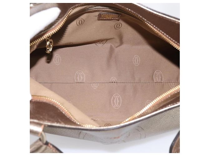 Borsa a mano CARTIER Marcello in pelle dorata Auth 201954 D'oro - vista 11
