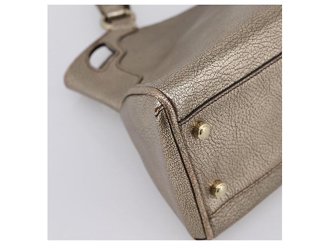 Borsa a mano CARTIER Marcello in pelle dorata Auth 201954 D'oro - vista 14