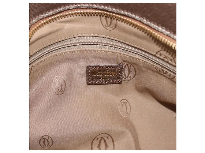 Borsa a mano CARTIER Marcello in pelle dorata Auth 201954 D'oro - vista 18