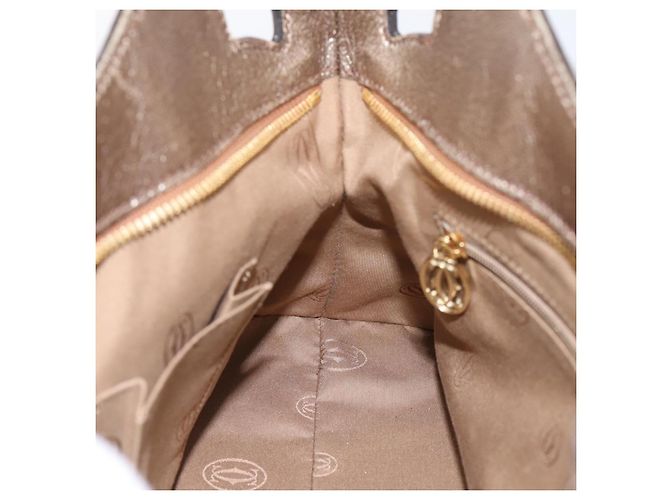 Borsa a mano CARTIER Marcello in pelle dorata Auth 201954 D'oro - vista 20