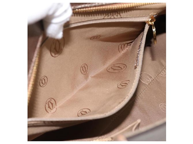 Borsa a mano CARTIER Marcello in pelle dorata Auth 201954 D'oro - vista 22
