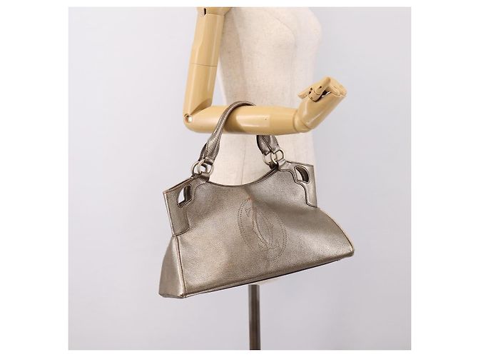 Borsa a mano CARTIER Marcello in pelle dorata Auth 201954 D'oro - vista 23