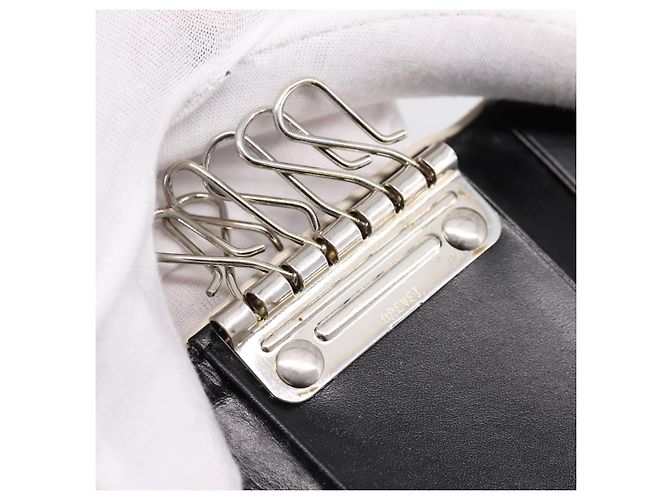 PRADA Key Case Leather Black Silver Auth bs36853 Silvery - view 11