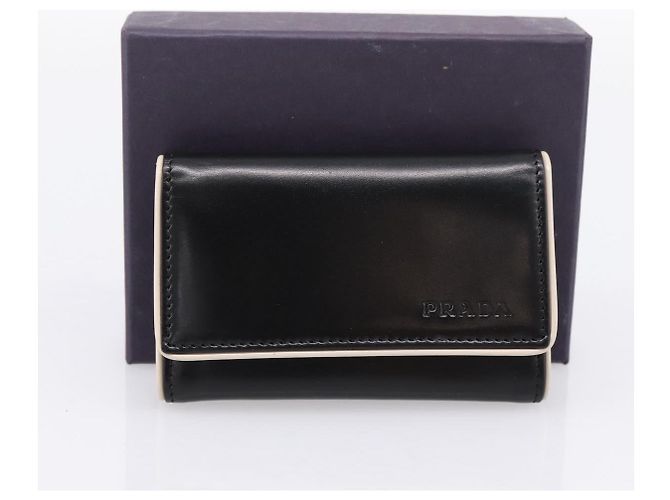 PRADA Key Case Leather Black Silver Auth bs36853 Silvery - view 12