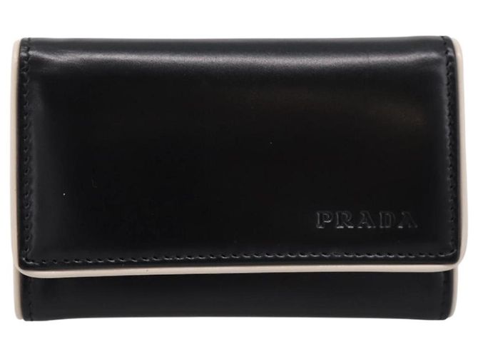 PRADA Key Case Leather Black Silver Auth bs36853 Silvery - view 13