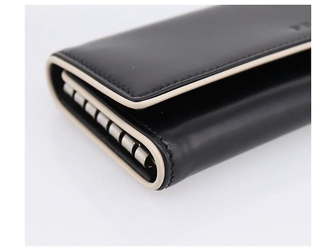 PRADA Key Case Leather Black Silver Auth bs36853 Silvery - view 14