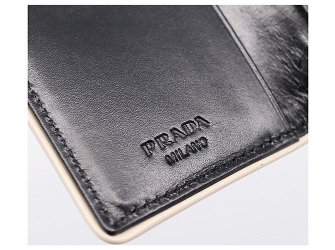 PRADA Key Case Leather Black Silver Auth bs36853 Silvery - view 17