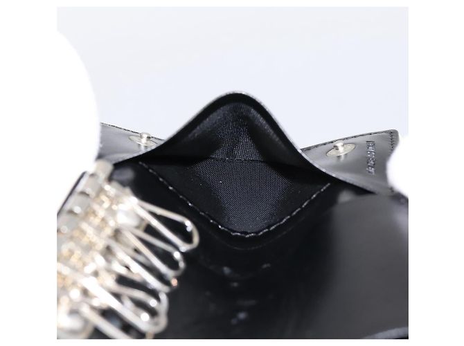 PRADA Key Case Leather Black Silver Auth bs36853 Silvery - view 19