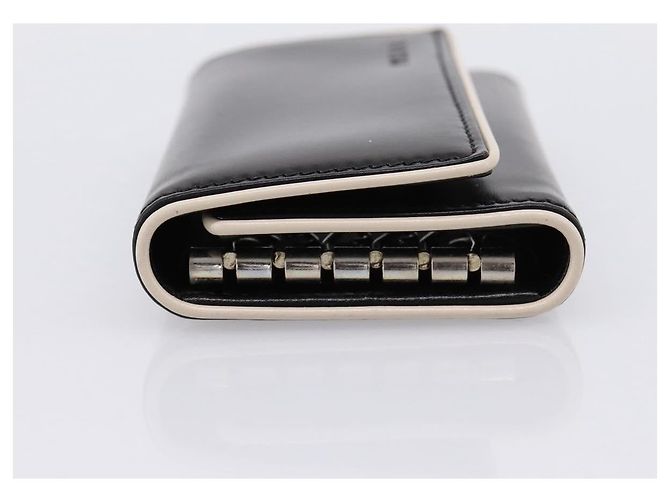 PRADA Key Case Leather Black Silver Auth bs36853 Silvery - view 3