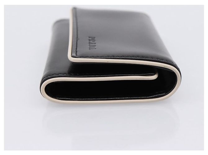 PRADA Key Case Leather Black Silver Auth bs36853 Silvery - view 4
