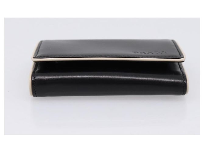 PRADA Key Case Leather Black Silver Auth bs36853 Silvery - view 6