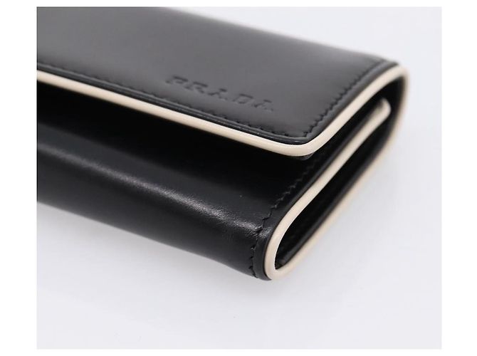 PRADA Key Case Leather Black Silver Auth bs36853 Silvery - view 7
