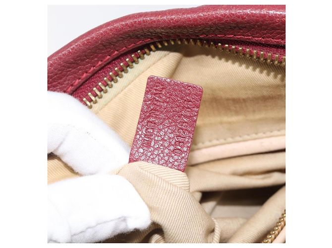 Chloé Borsa Chloe Paraty in pelle 2way Bordeaux Gold Auth BA15119 D'oro Bordò - vista 12