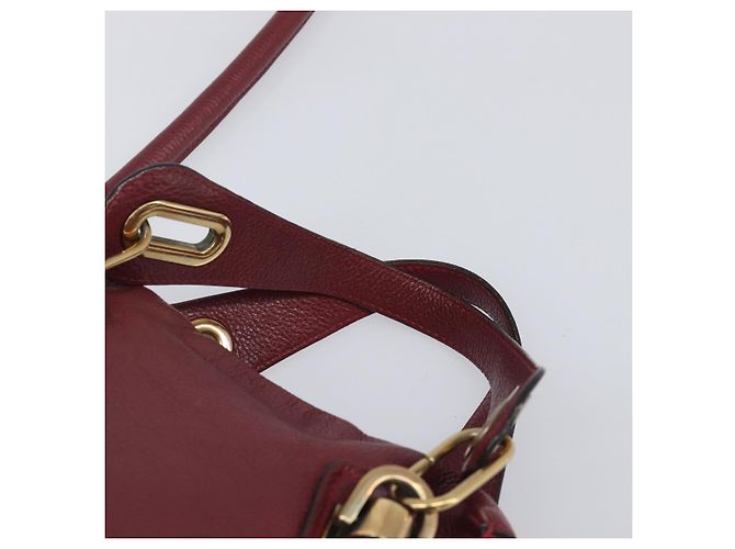 Chloé Borsa Chloe Paraty in pelle 2way Bordeaux Gold Auth BA15119 D'oro Bordò - vista 14